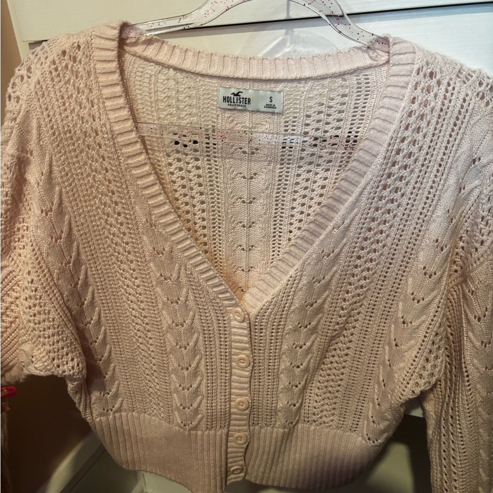 Hollister Women's Pink Cable Knit Sweater